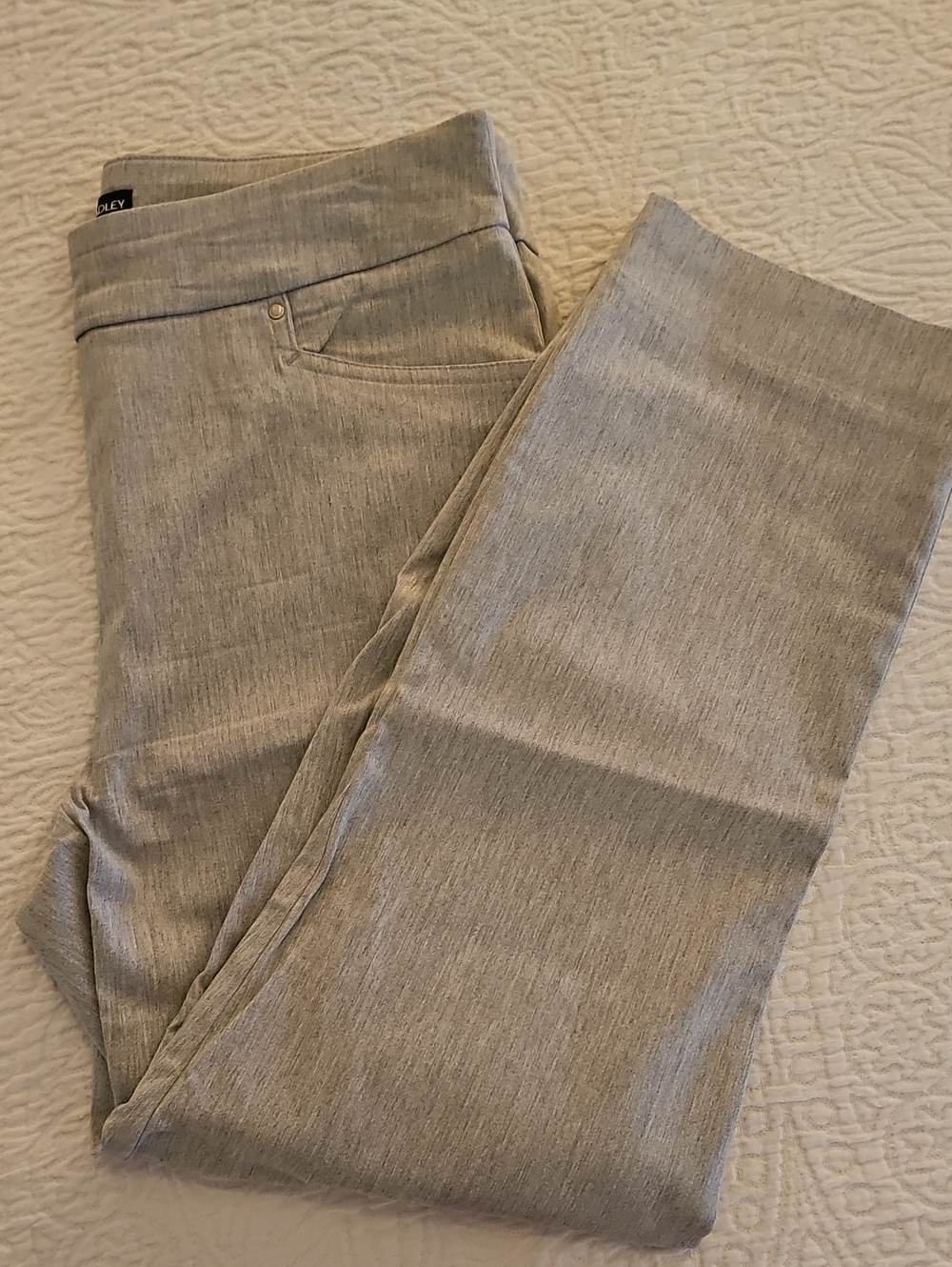 Hilary Radley Women's Light Gray Stretch Pants